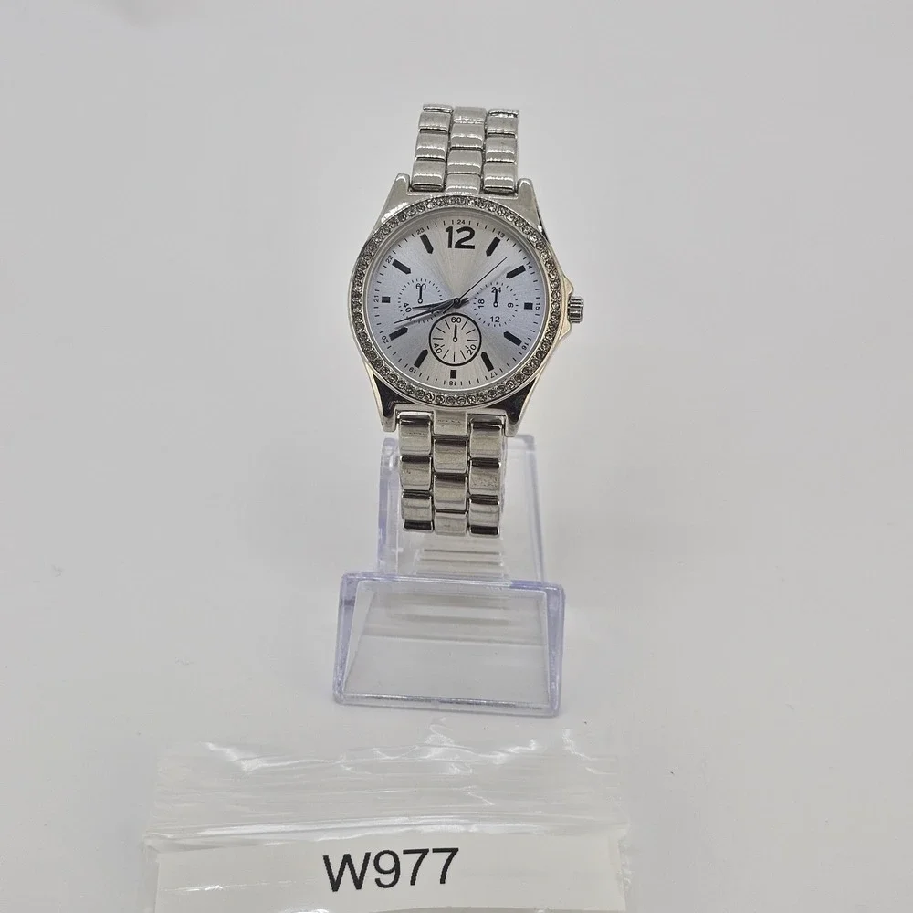 Women's Analog Watch 36MM Gray Dial Gray Metal Bands 6.5